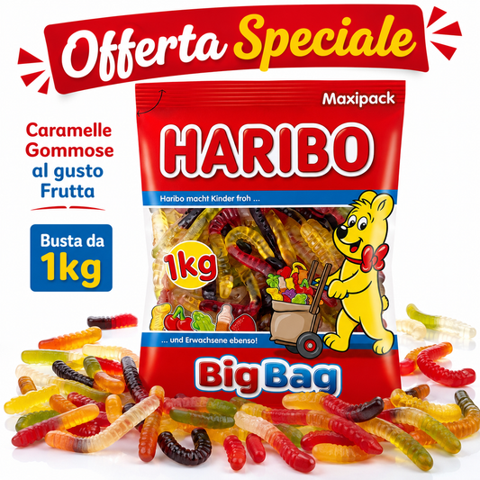 Haribo Bruchi Caramelle Gommose alla Frutta – Busta da 1 kg