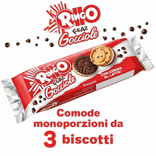 Ringo feat. Gocciole – Biscotti con Gocce di Cioccolato e Crema al Latte Limited Edition 165g