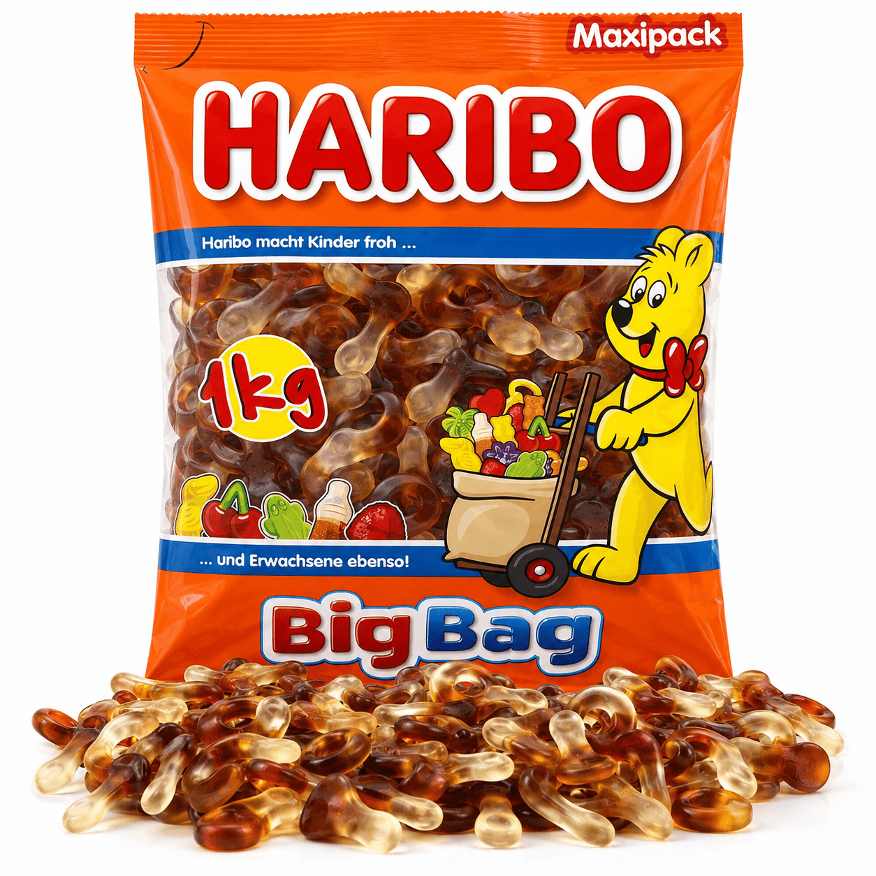 Haribo Ciucciotti Cola Big Bag – Caramelle Gommose alla Cola 1 kg