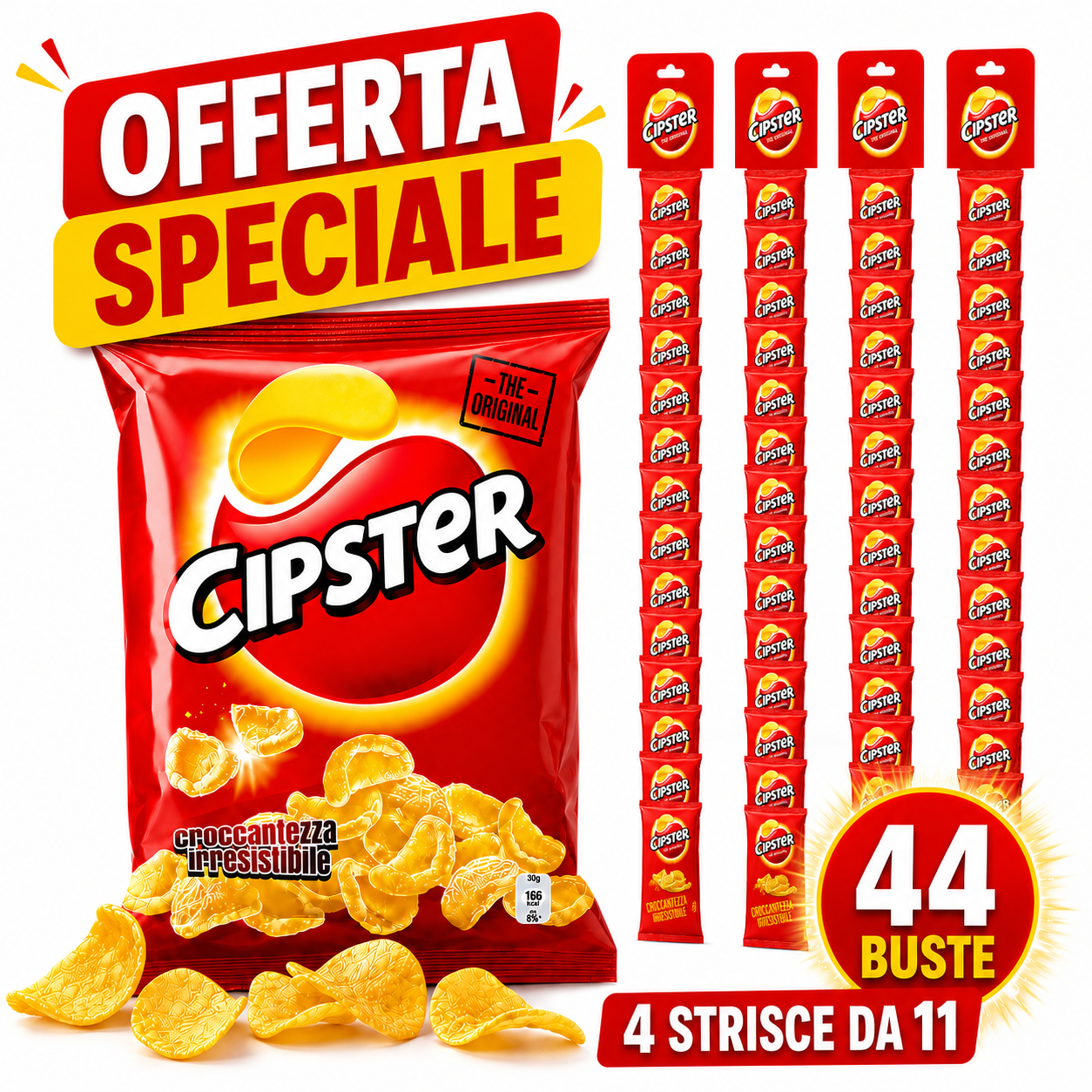 Mondelez International Cipster The Original Snack di Patate – Confezione da 44 Buste