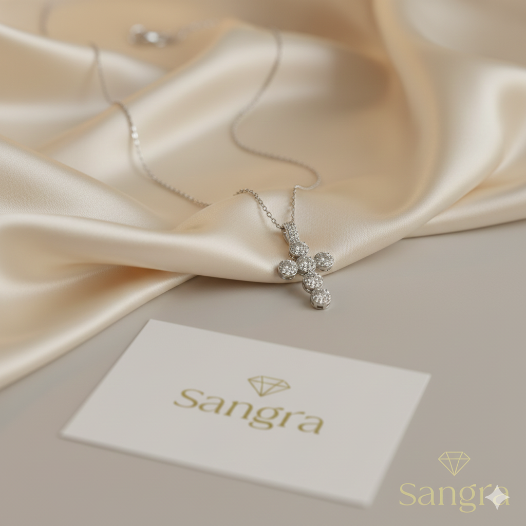 Collana Donna con Croce Lobata in Acciaio Inossidabile