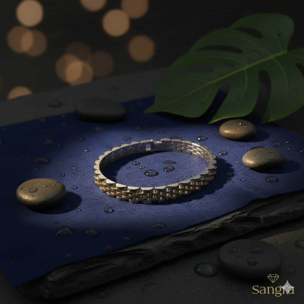 Bracciale Uomo Acciaio Inossidabile - Maglia Orologio Oro e Argento