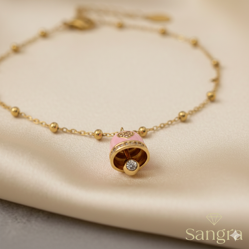 Bracciale Campanella Capri Oro e Smalto Azzurro Turchese