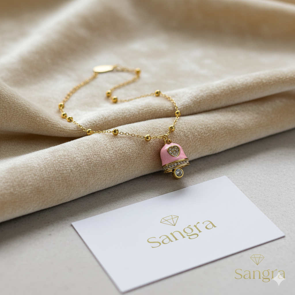 Bracciale Campanella Capri Oro e Smalto Azzurro Turchese