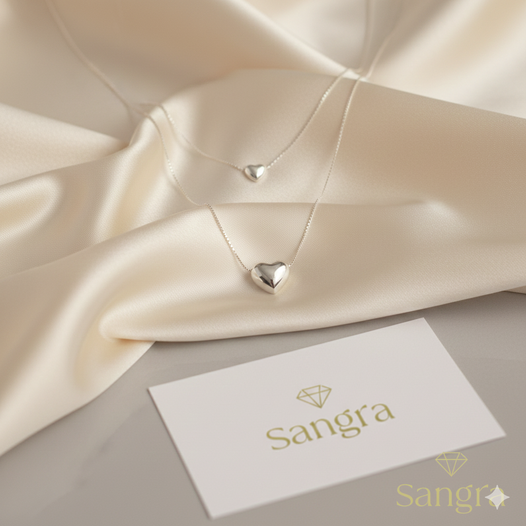 Collana Donna Doppio Cuore Bombato Acciaio Inossidabile