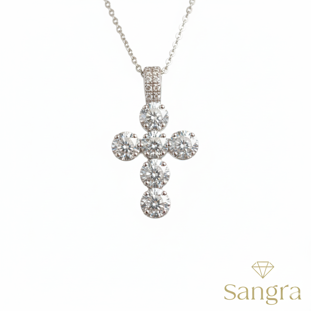 Collana Donna con Croce Lobata in Acciaio Inossidabile