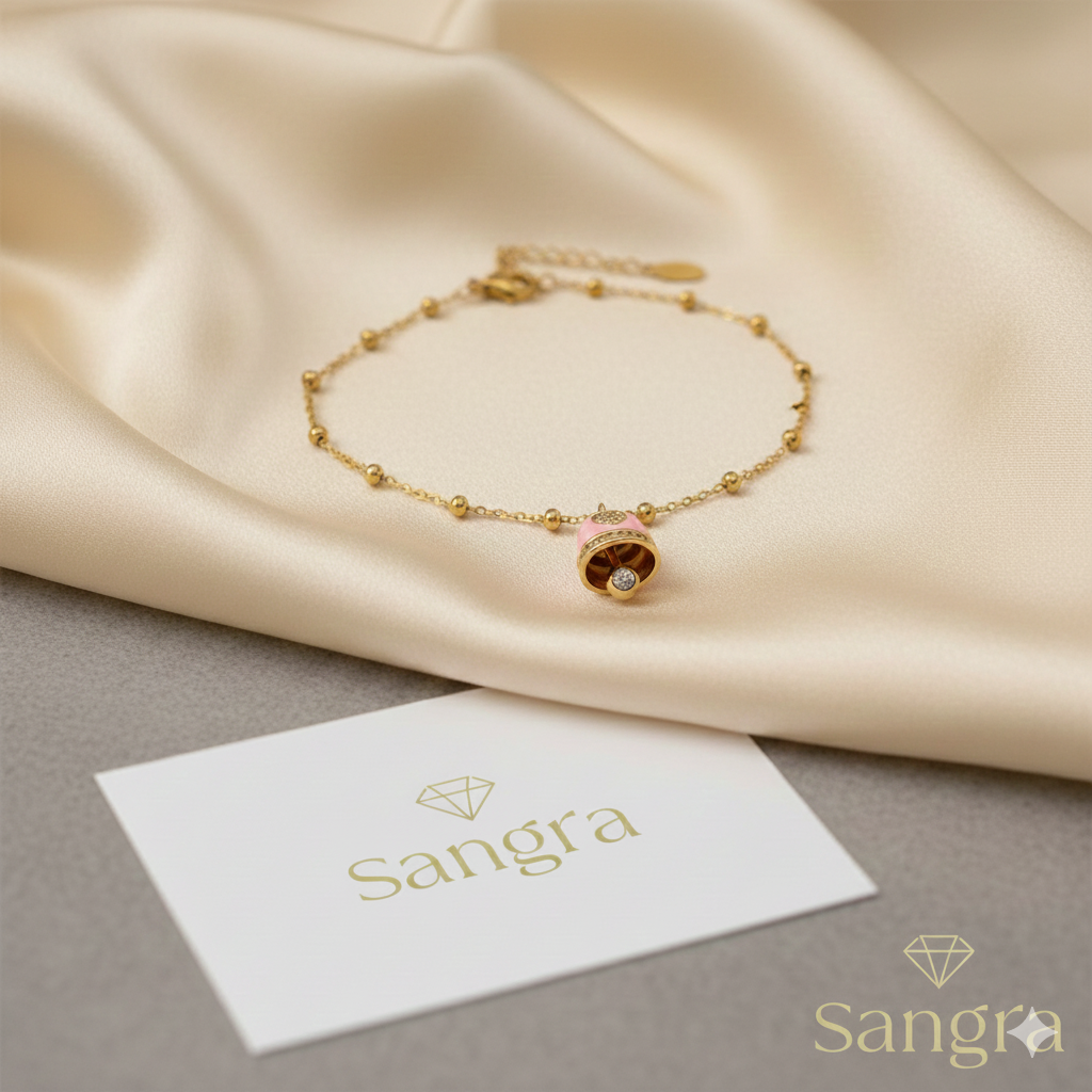 Bracciale Campanella Capri Oro e Smalto Azzurro Turchese