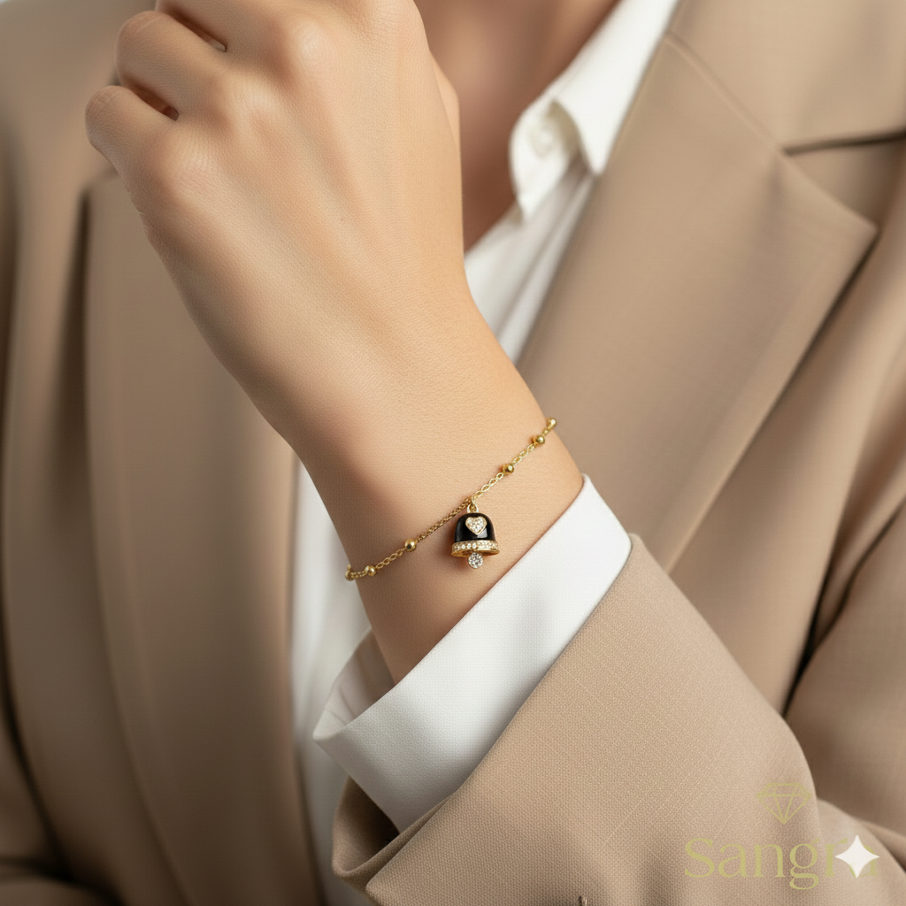 Bracciale Campanella Capri Oro e Smalto Azzurro Turchese