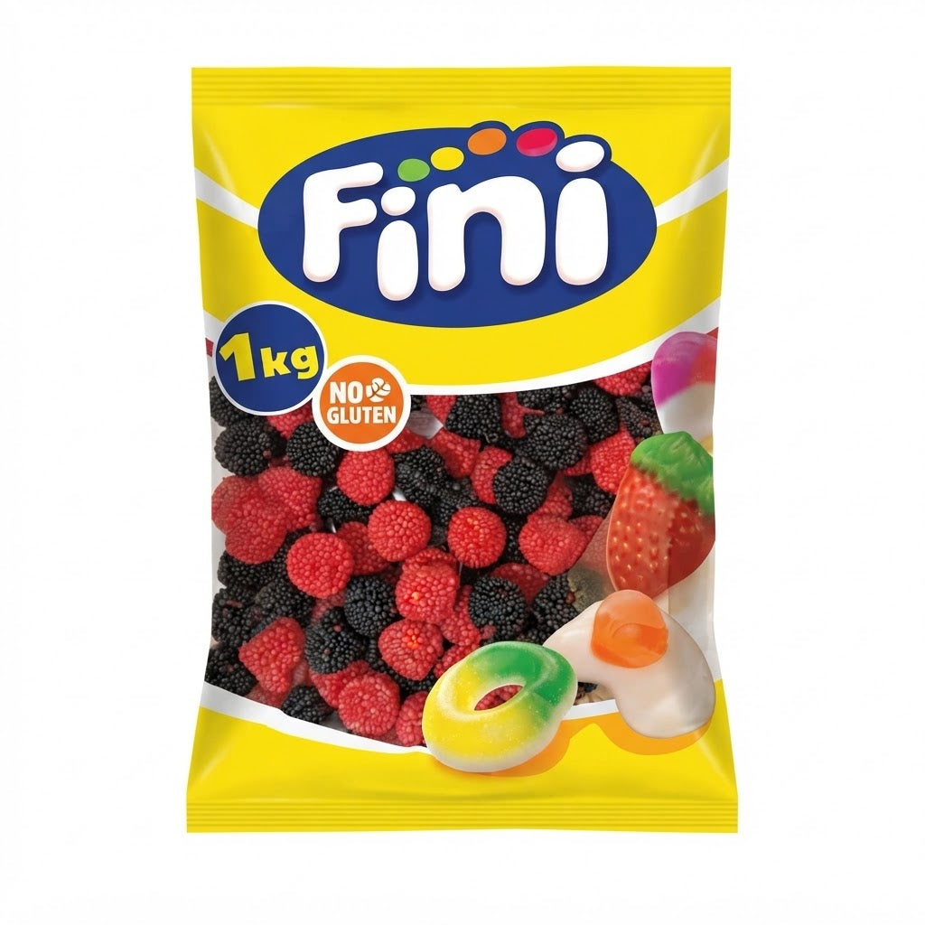 Fini More e Lamponi Caramelle Gommose – 2 Buste da 1 Kg, Totale 2 Kg