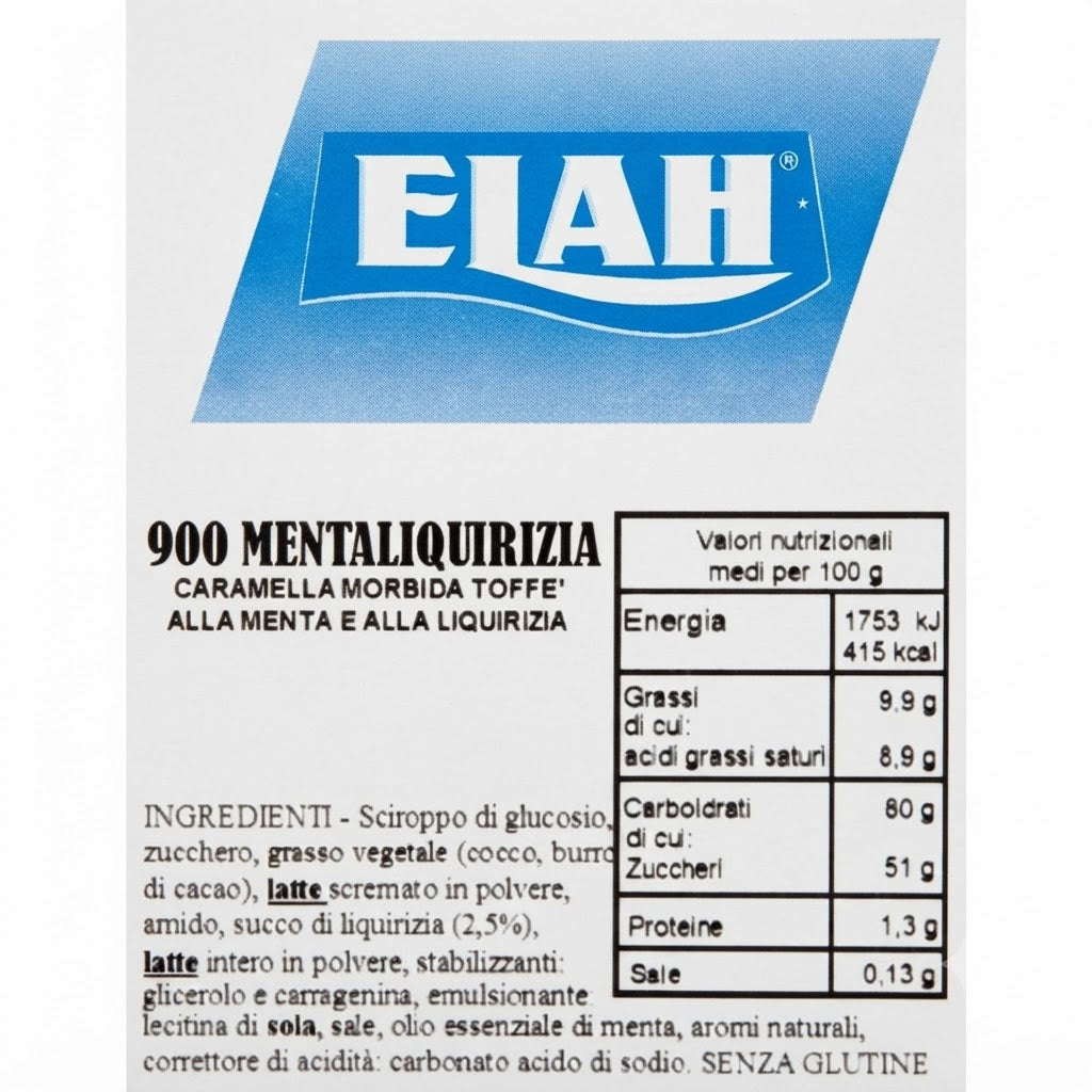 Elah 900 Mentaliquirizia Caramelle Morbide Toffee Menta e Liquirizia – Busta da 1 kg