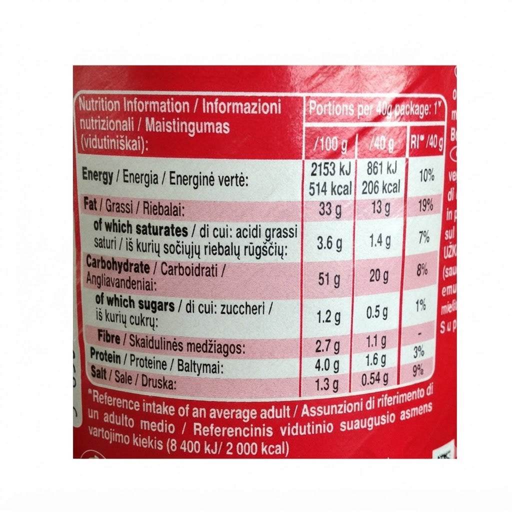 Pringles Original Patatine Salate – Confezione da 12 Barattoli da 40 g, Totale 480 g
