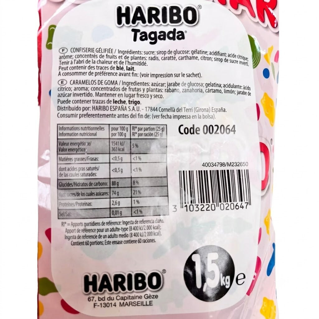 Haribo Tagada 1,5 kg – Caramelle Gommose Morbide Rosse Gusto Frutta