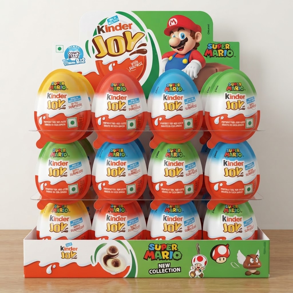 Kinder Joy Mario Bros con Sorpresa – Box da 24 pezzi ovetto di cioccolato a latte