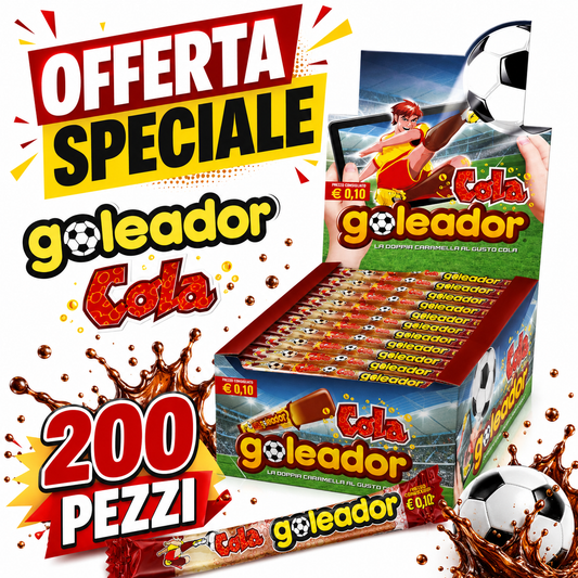 Goleador Cola Doppia Caramella – Box da 200 Pezzi Gusto Cola