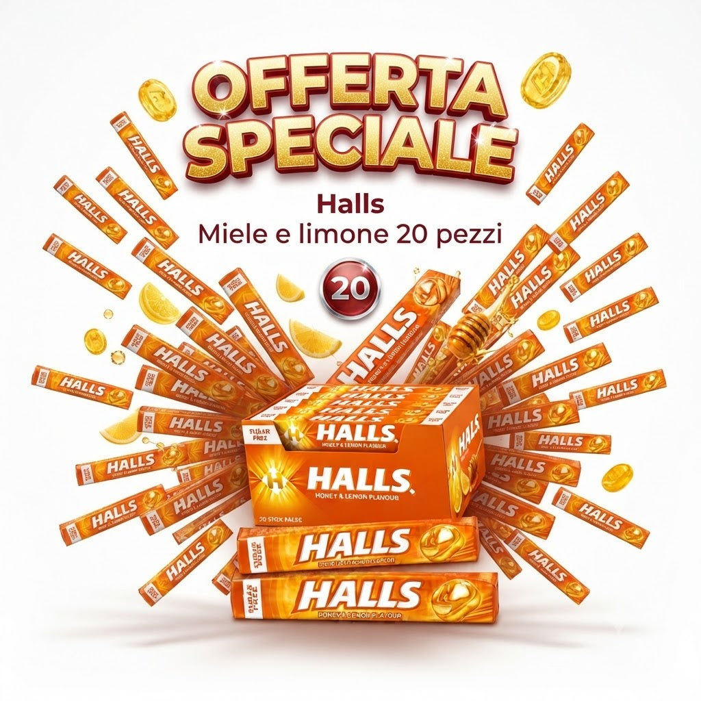 Halls Honey & Lemon Sugar Free – Miele e Limone 20 Pezzi