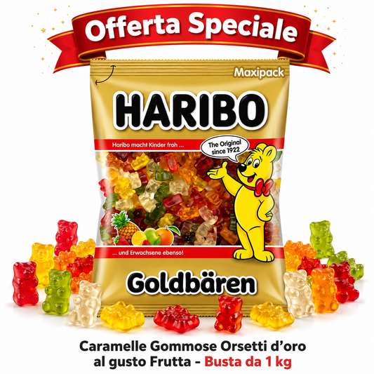 Haribo Miami Frizzi Caramelle Gommose Frizzanti Gusto Frutta – Busta da 1 kg