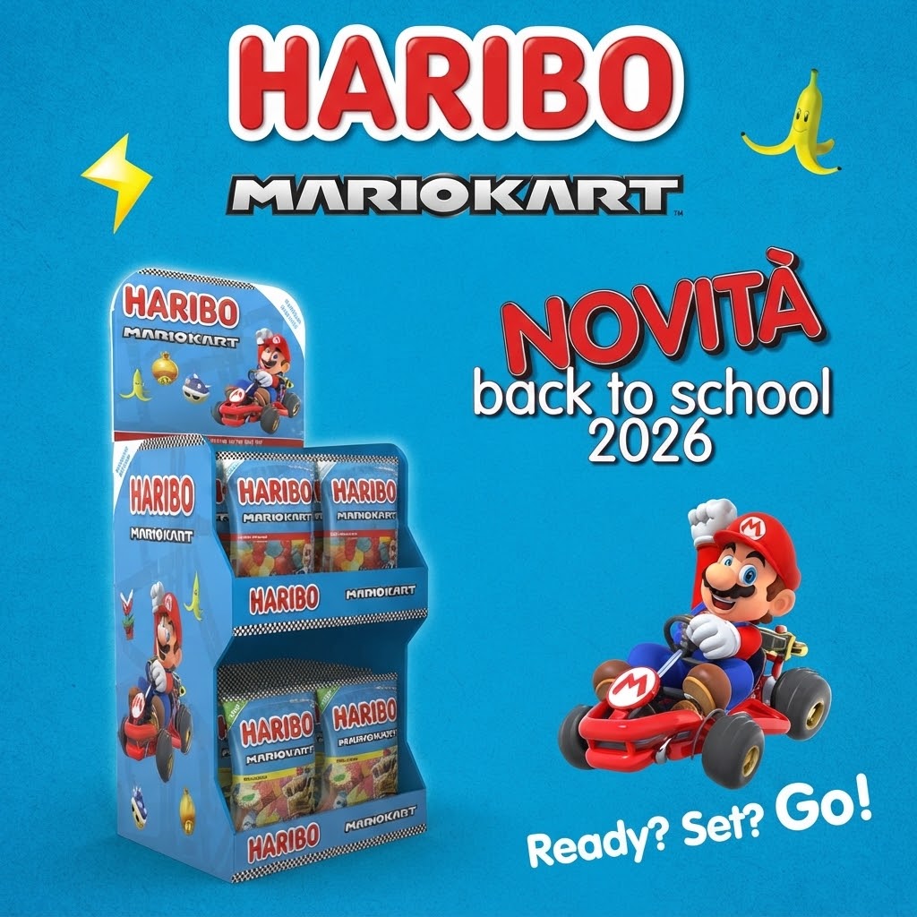 Haribo Mario Kart 40 Buste x 80 g – Espositore Caramelle Gommose