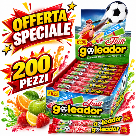 Goleador Fruit Doppia Caramella Gommosa Gusto Frutta – Box da 200 Pezzi