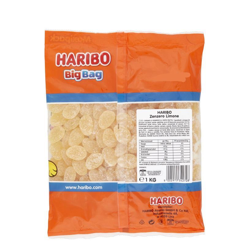 Haribo Zenzero Limone 1 kg – Caramelle Gommose Frizzanti Gusto Zenzero e Limone