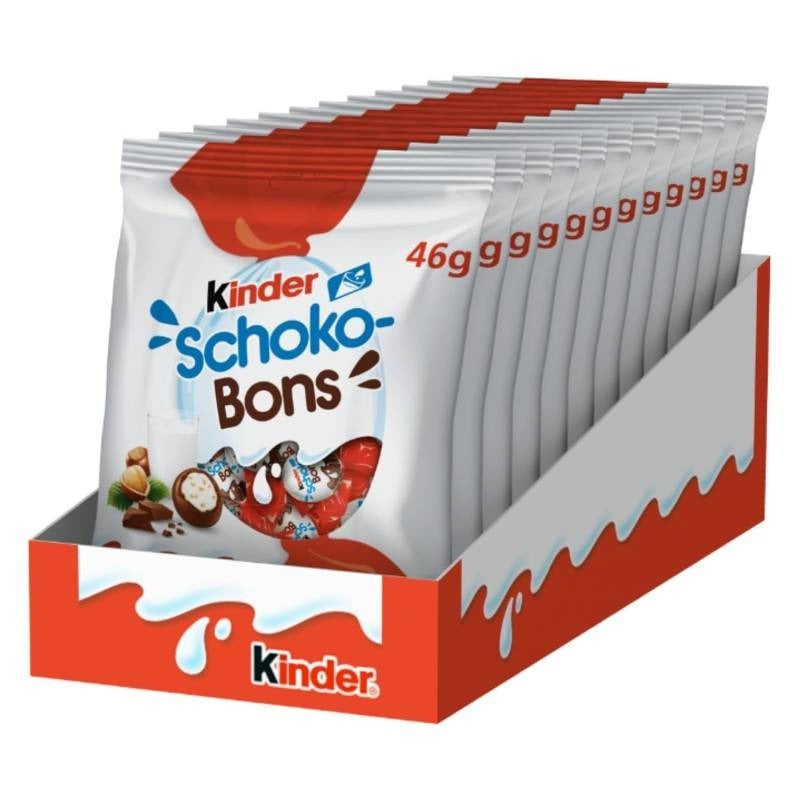 Kinder Schoko-Bons 12 Confezioni – Cioccolatini al Latte e Nocciole
