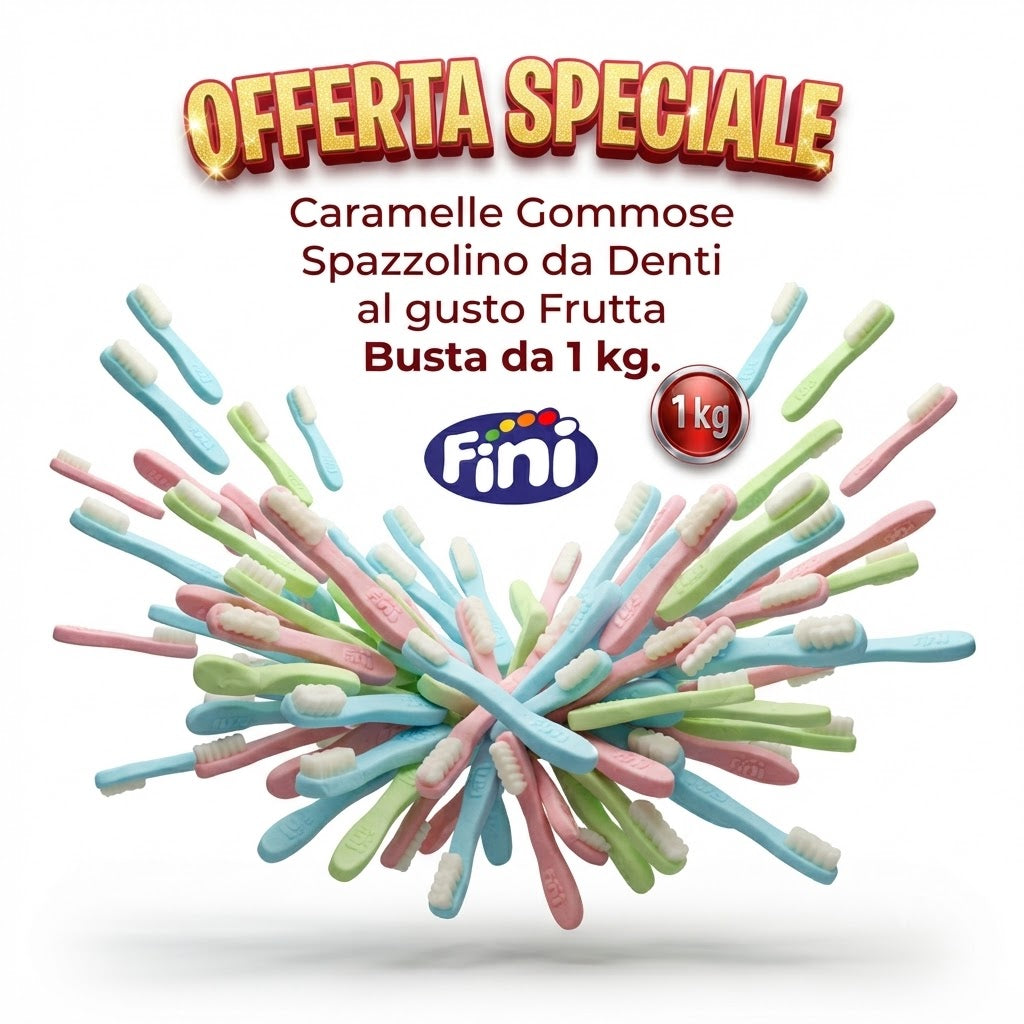 Fini Spazzolino da Denti Caramelle Gommose alla Frutta – Busta da 1 kg