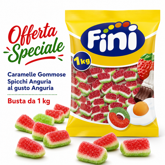 Fini Spicchi di Anguria Caramelle Gommose Zuccherate – 1 kg