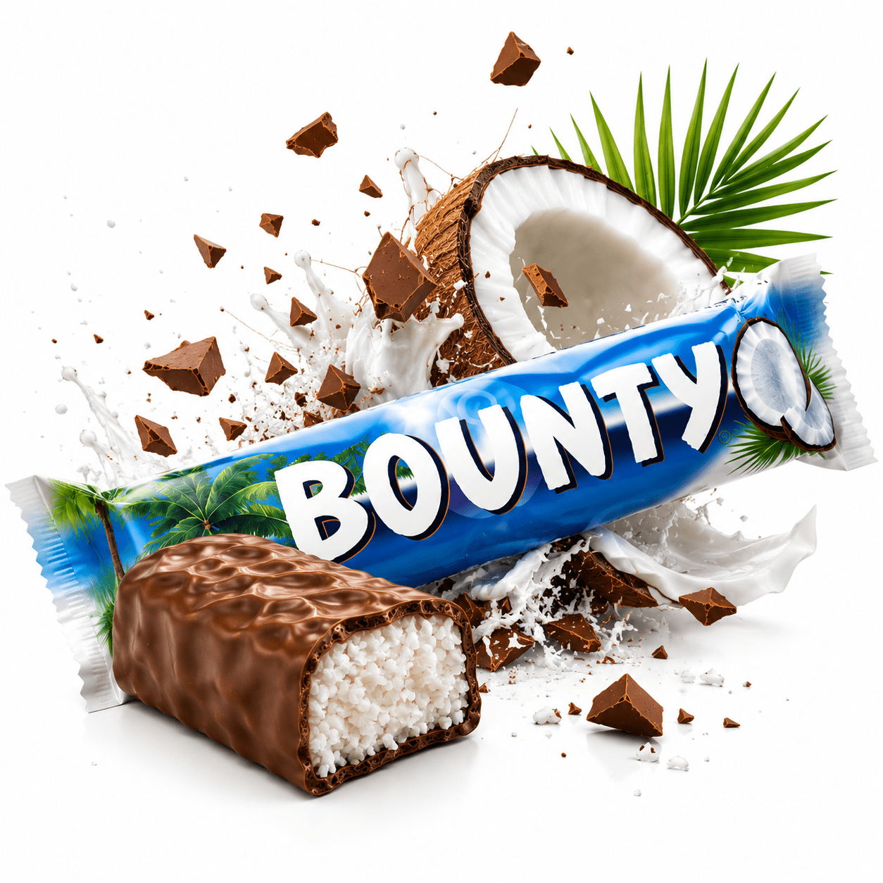 Bounty 24 Pezzi – Snack al Cioccolato al Latte e Cocco – Box da 24 Barrette