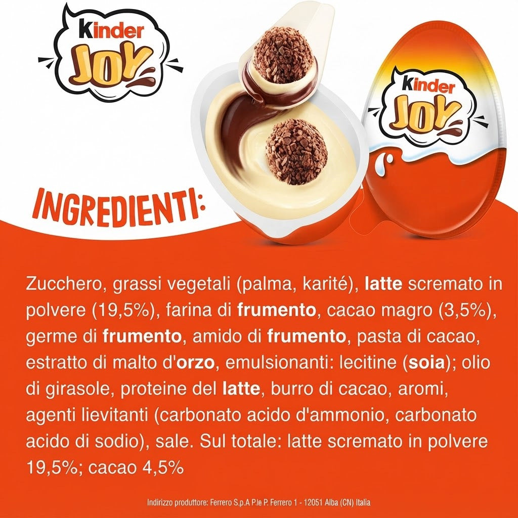 Kinder Joy Spiderman Sorpresa – Box da 24 pezzi ovetto di cioccolato a latte