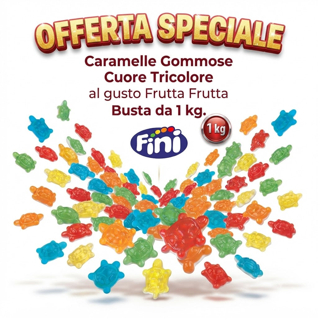 Fini Tartaruga Caramelle Gommose alla Frutta – Busta da 1 kg
