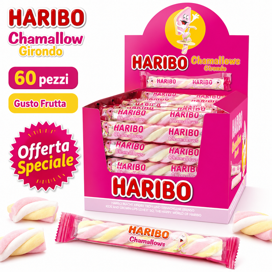 Haribo Chamallows Girondo 60 Pezzi – Marshmallow Twist Gusto Frutta