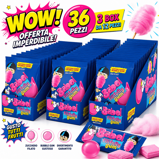Big Babol Filifolly Gum – 3 Box da 12 Pezzi, Totale 36 Buste da 11 g