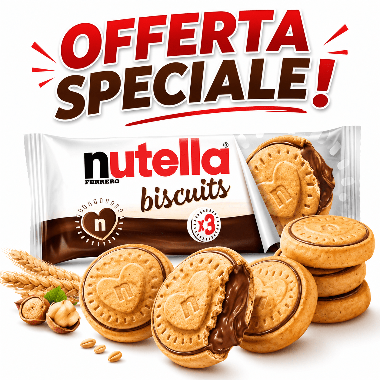 Nutella Biscuits – 28 Confezioni da 3 Biscotti, Totale 84 Biscotti