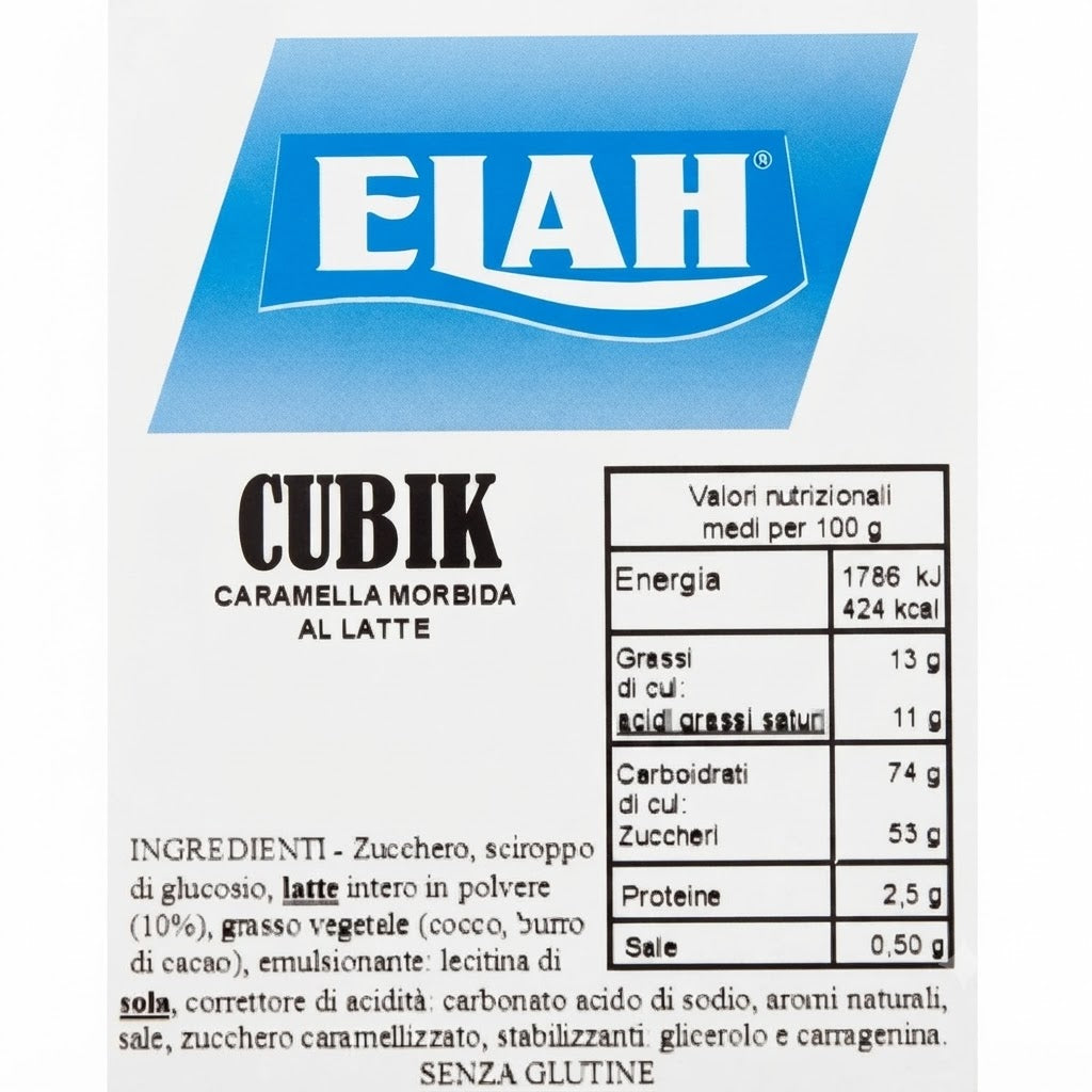 Elah Cubik Caramelle Morbide al Latte – Busta da 1 kg