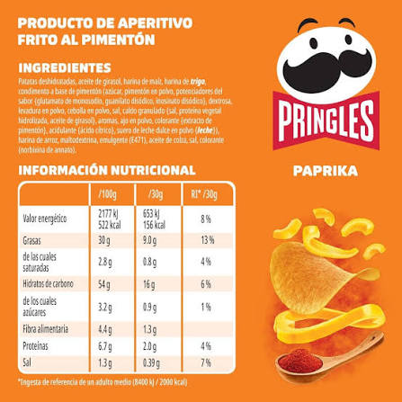 Pringles Paprika Patatine alla Paprika – Confezione da 12 Barattoli da 40 g, Totale 480 g