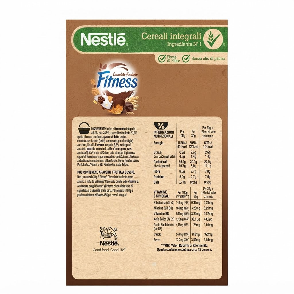 Nestlé Fitness Cioccolato al Latte – Barrette ai Cereali Integrali, Confezione da 24 Pezzi