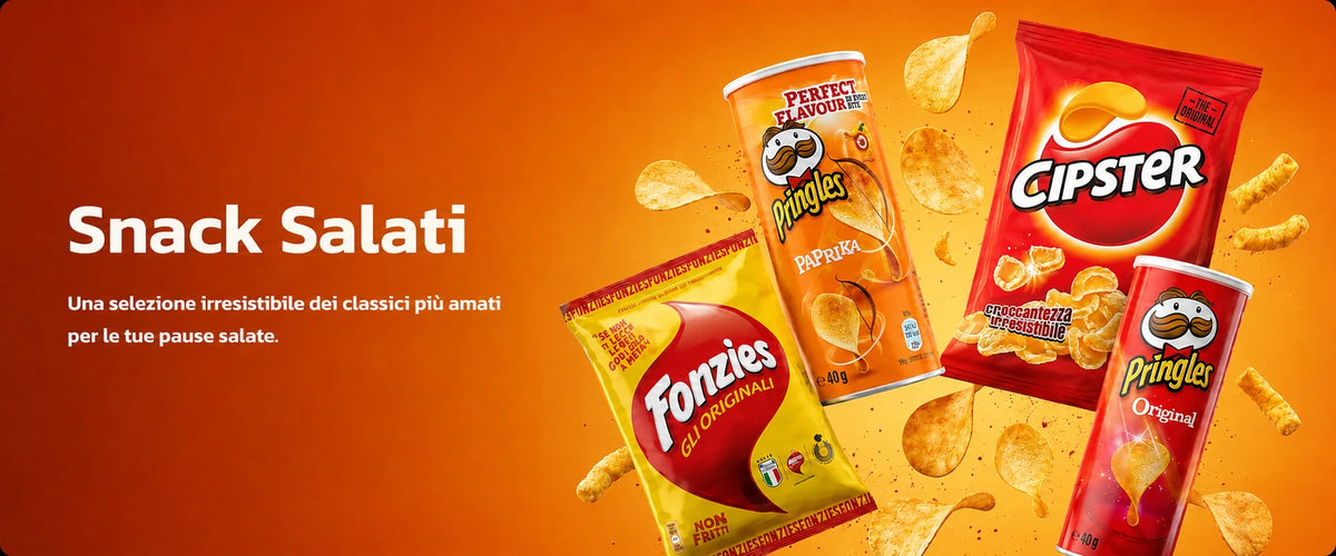 Banner Snack Salati con Pringles, Cipster e Fonzies
