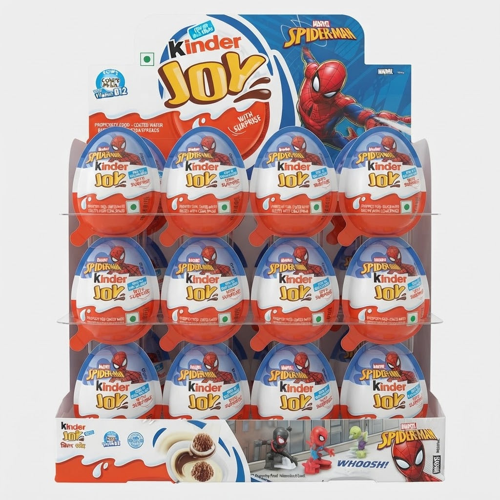 Kinder Joy Spiderman Sorpresa – Box da 24 pezzi ovetto di cioccolato a latte