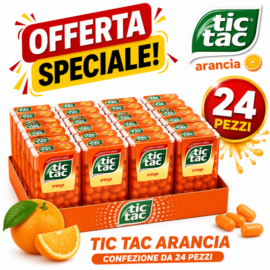 Tc Tac Arancia Confetti alla Arancia – Box da 24 Pezzi, Totale 432 g