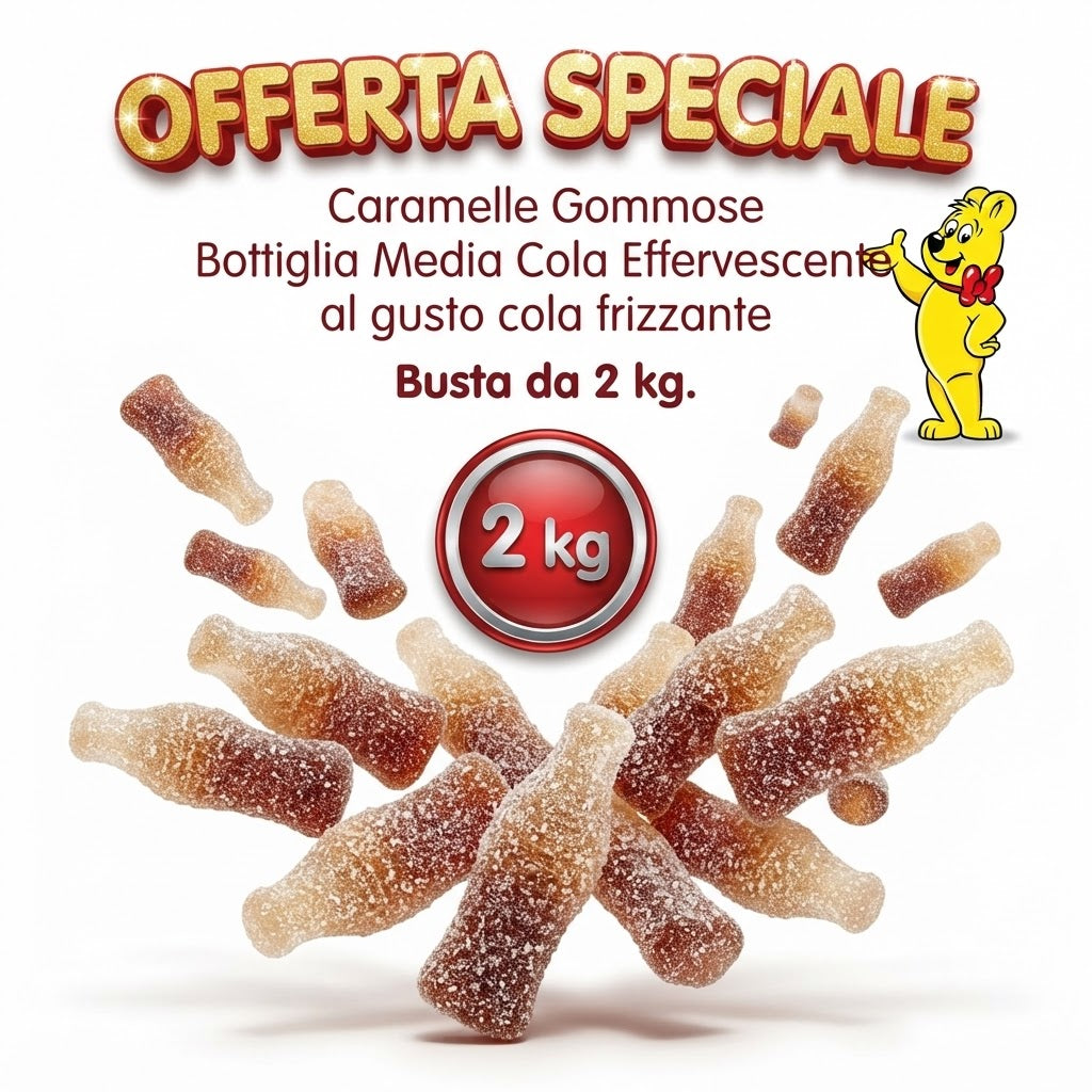 Haribo Bottiglie Cola Frizzanti Caramelle Gommose Zuccherate – 2 kg