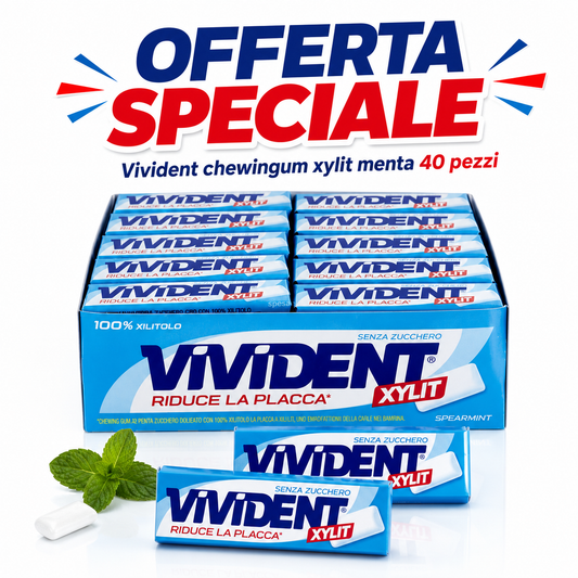 Vivident Xylit Spearmint Senza Zucchero – Confezione da 40 Astucci
