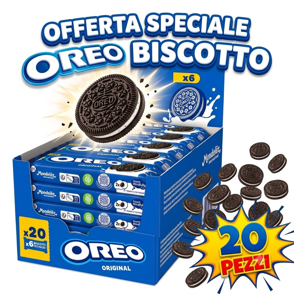 Mondelez International Oreo Original Biscotti al Cacao con Crema alla Vaniglia – Box da 20 Confezioni