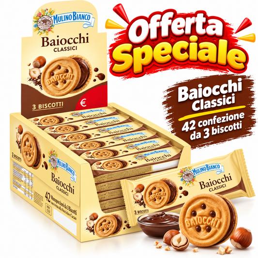 Baiocchi Classici Mulino Bianco – Box 42 Confezioni da 3 Biscotti