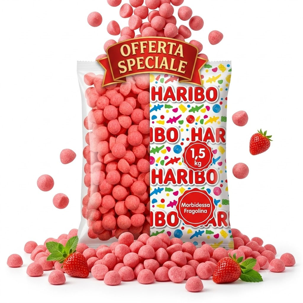 Haribo Tagada 1,5 kg – Caramelle Gommose Morbide Rosse Gusto Frutta